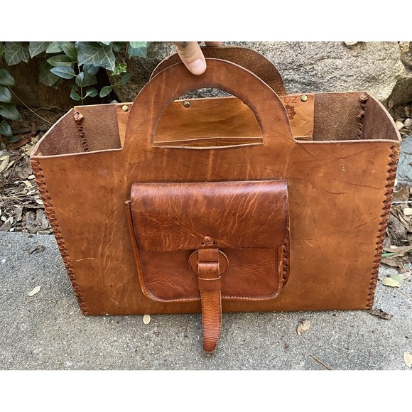 Luz Leather Bag Tote handmade in Mexico 16x10x6 Boho Hippie